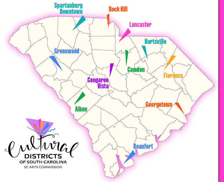 Map of the South Carolina Cultural Districts