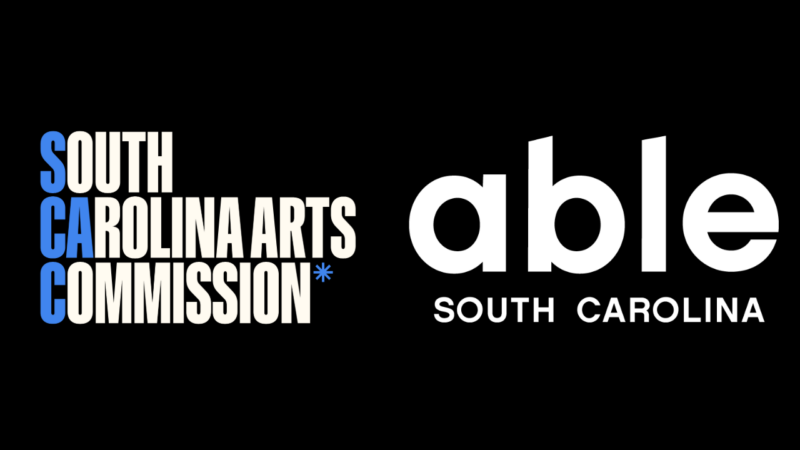 Logos of the SCAC and Able SC in white on a black background