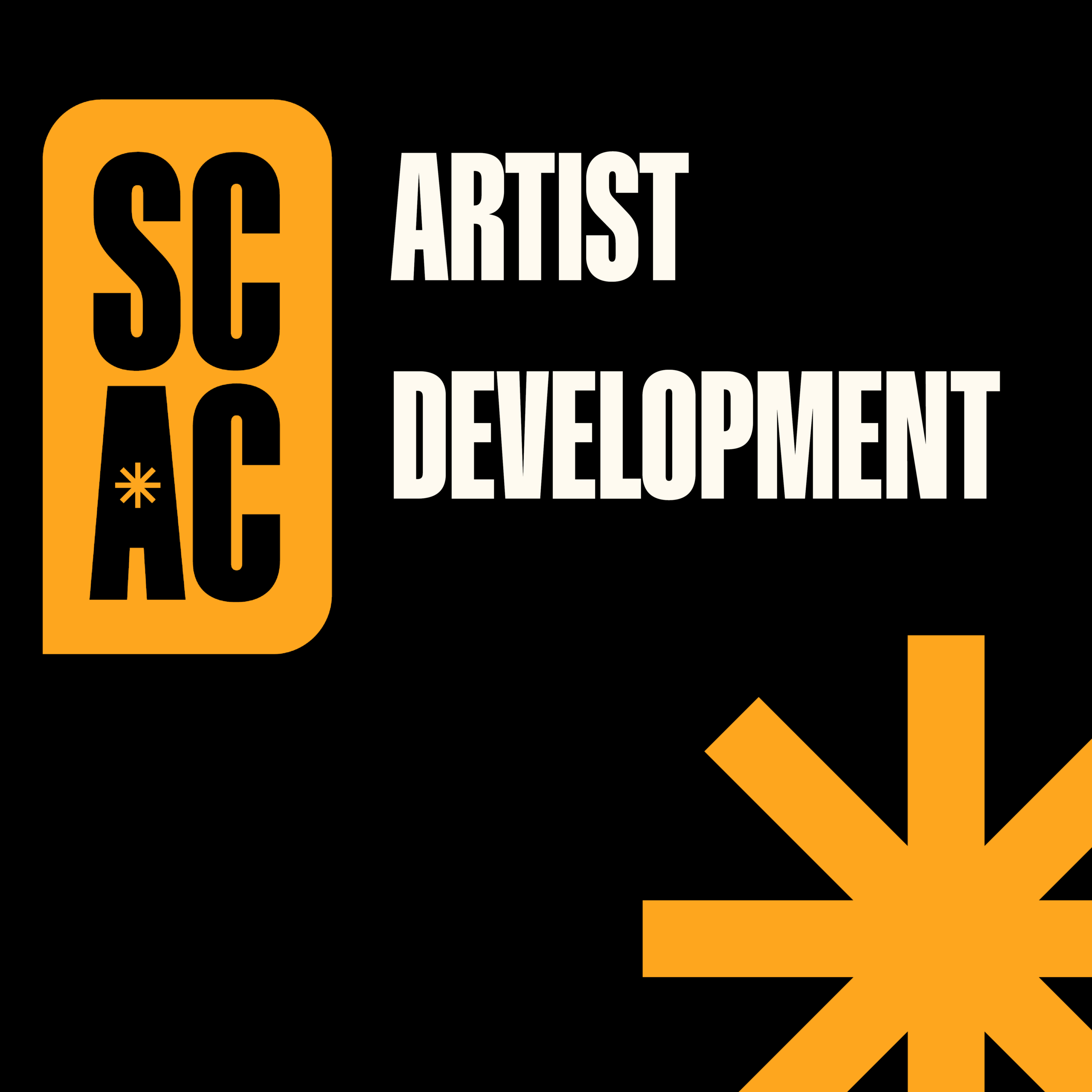 Graphic with SCAC acronym logo and text that reads "Artist Development."
