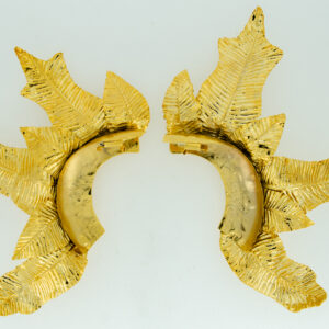 Gold-plated earrings crafted with brass, copper, and silver.